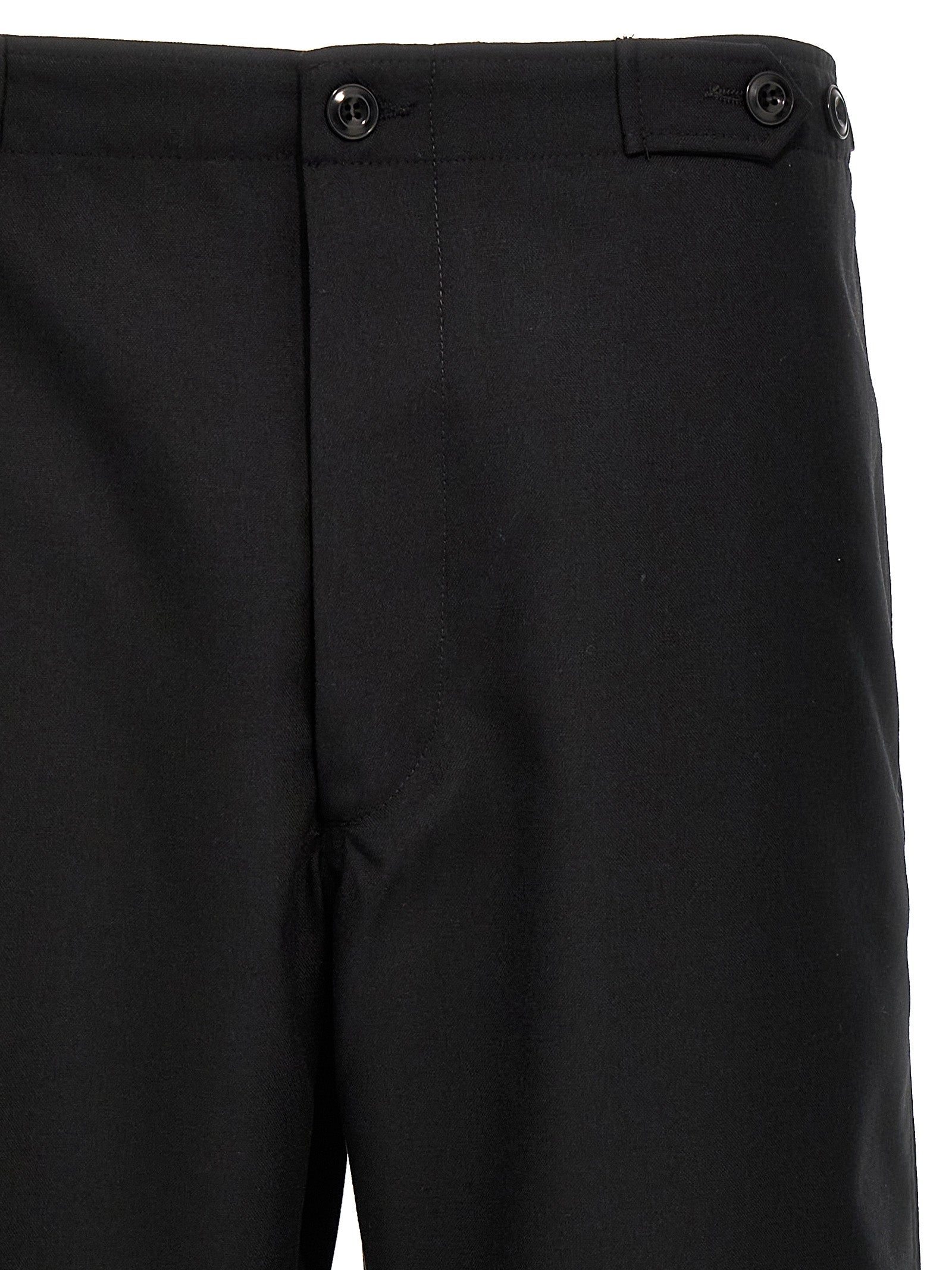 Black Polyester Casual Pants
