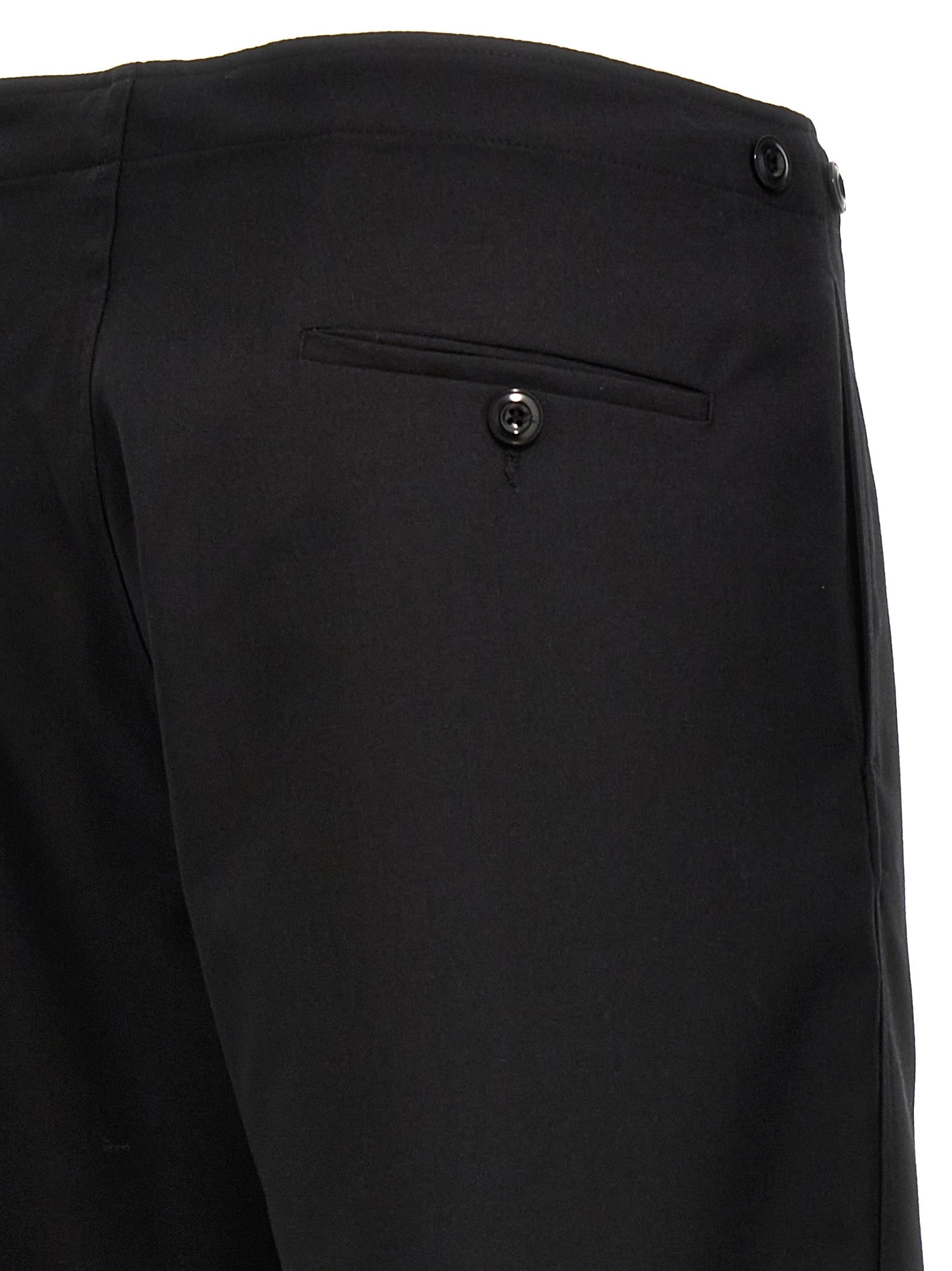 Black Polyester Casual Pants