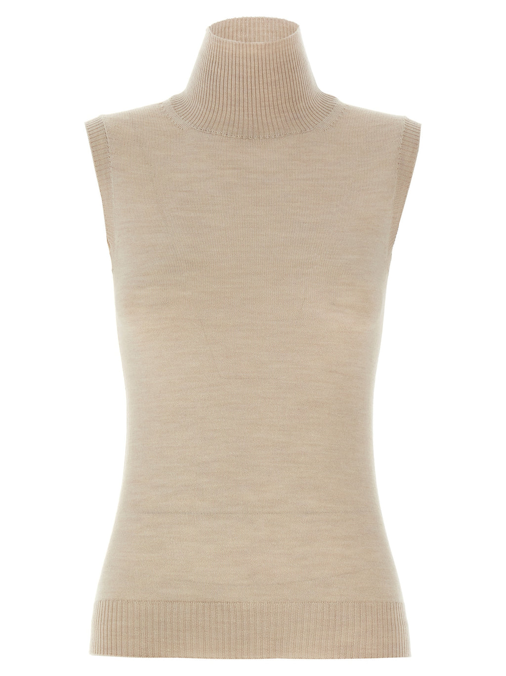Beige Virgin Wool Cardigan