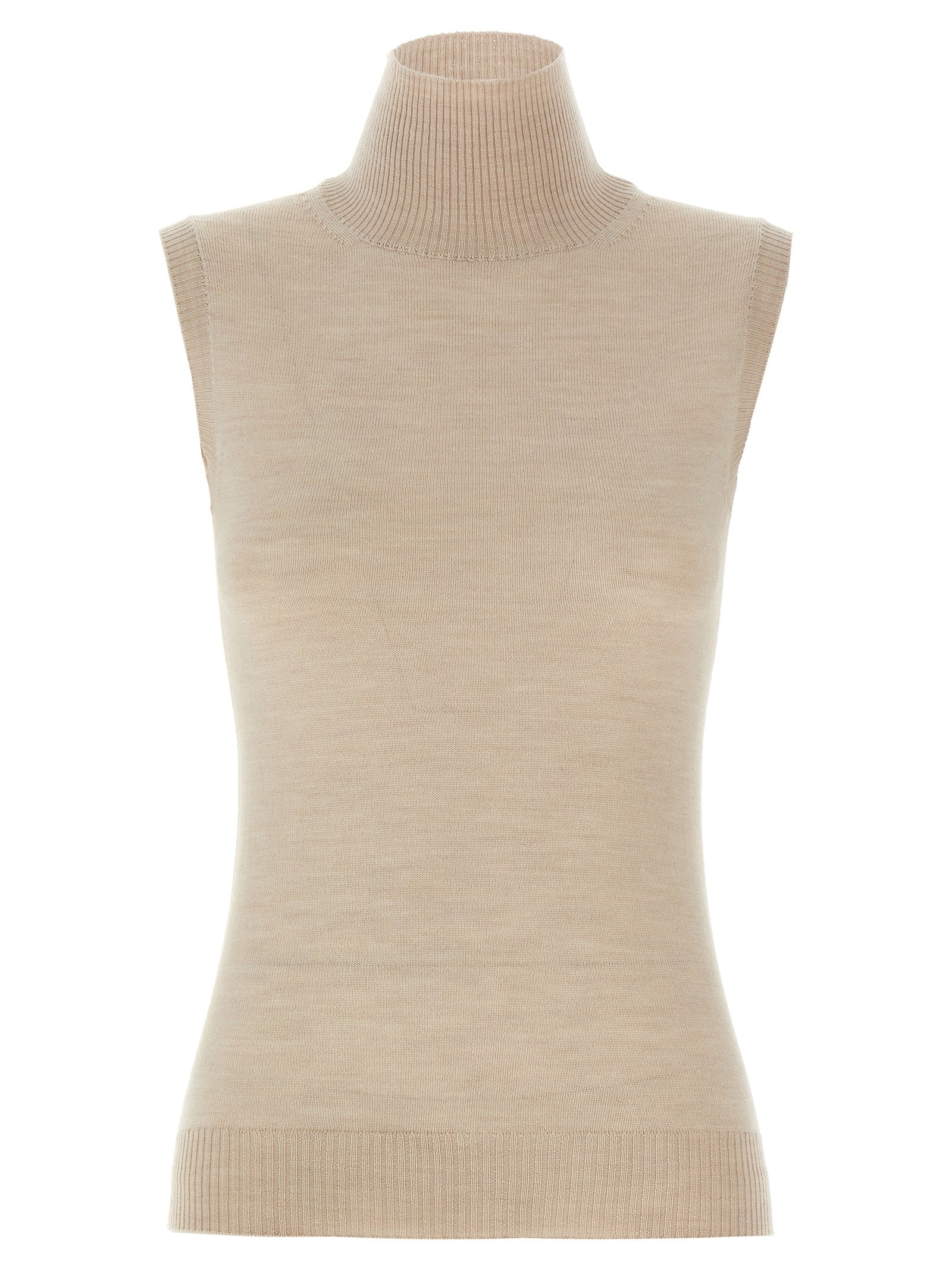 Beige Virgin Wool Cardigan