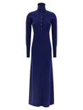 Blue Cashmere Long Dress