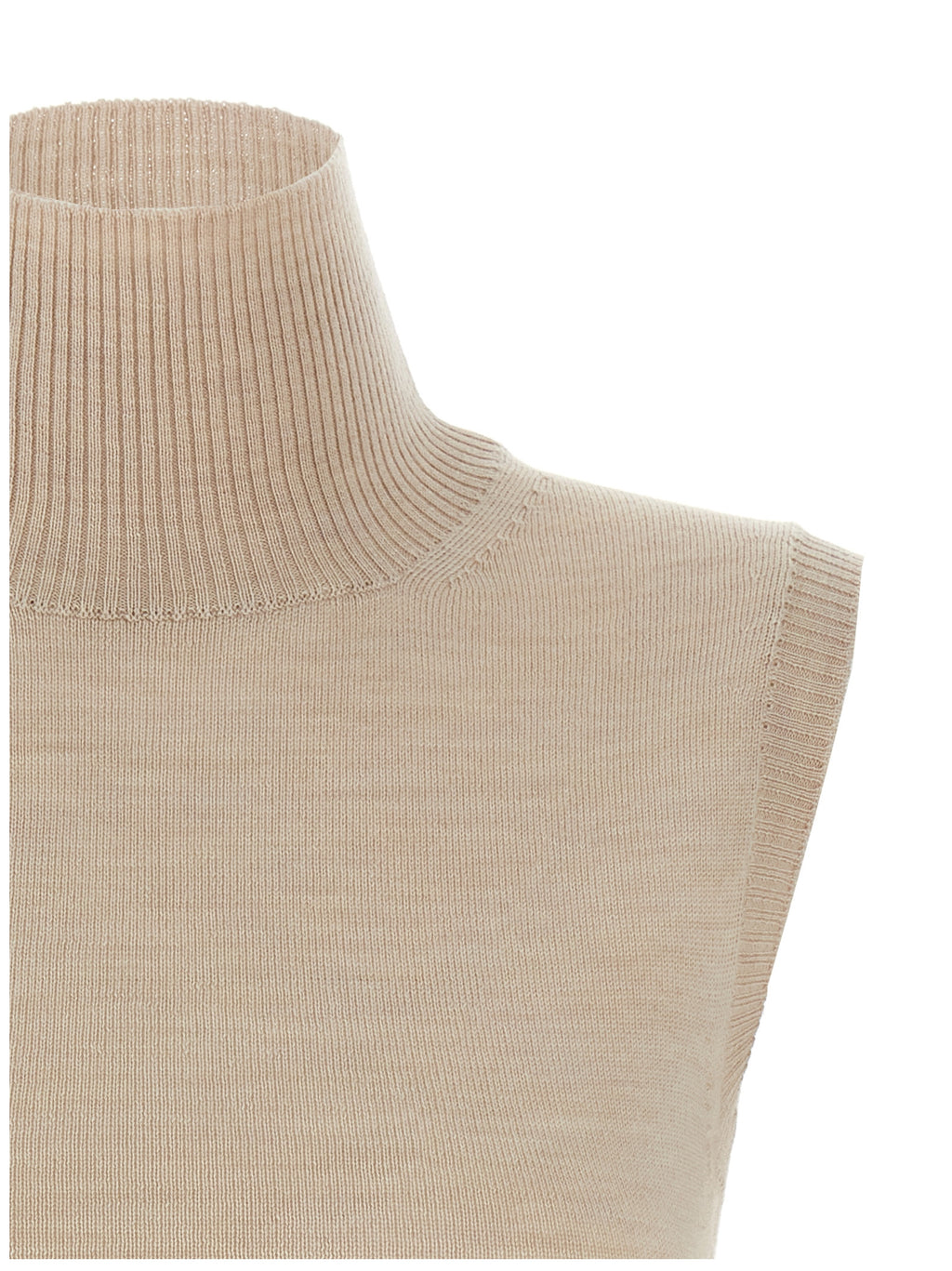 Beige Virgin Wool Cardigan