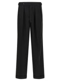 Black Polyester Casual Pants