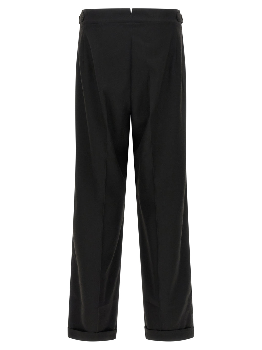 Black Polyester Casual Pants