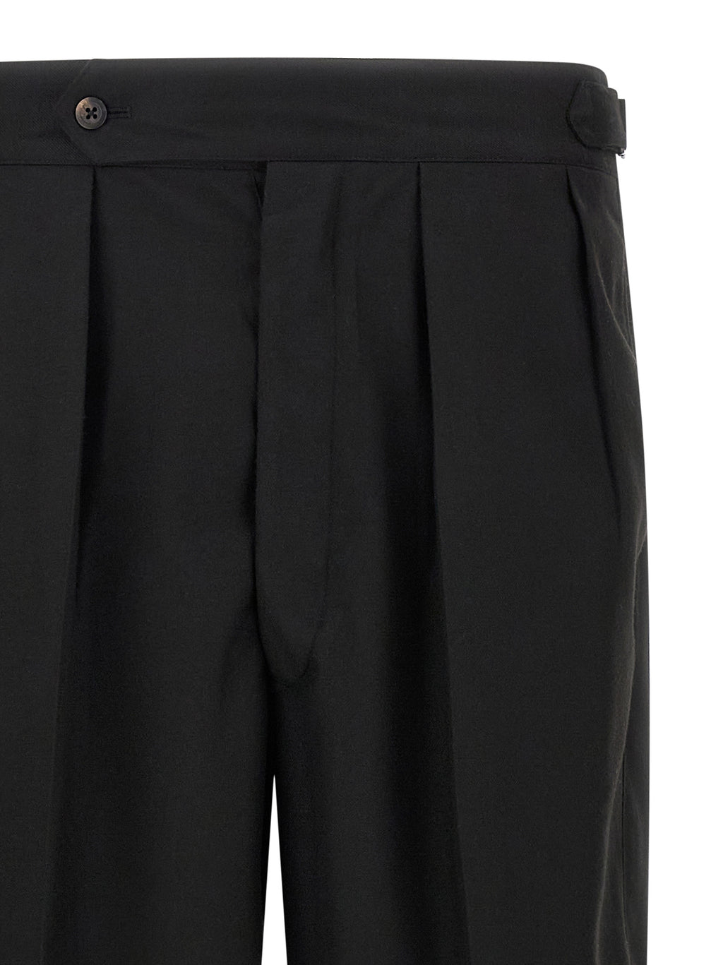 Black Polyester Casual Pants