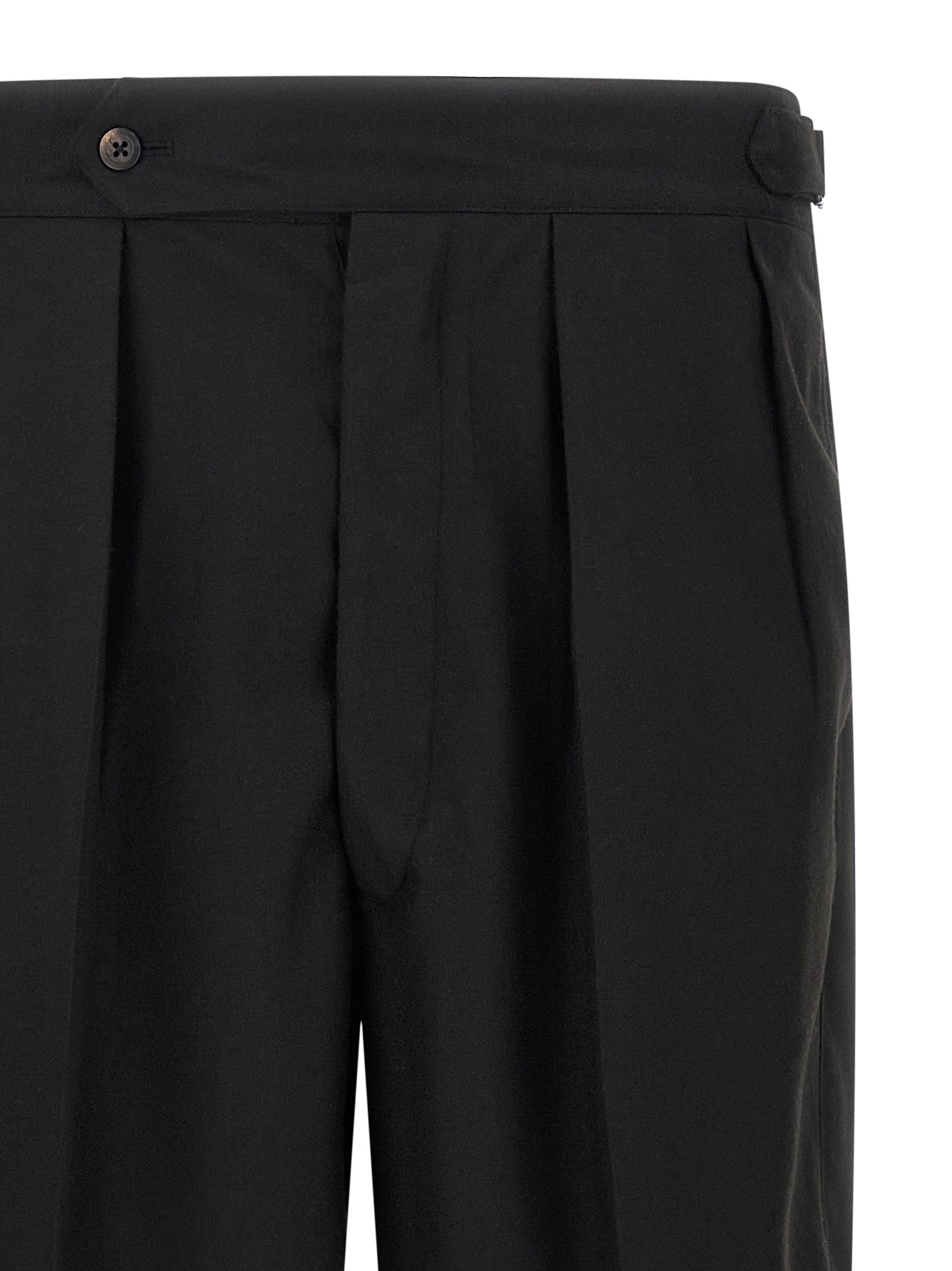 Black Polyester Casual Pants