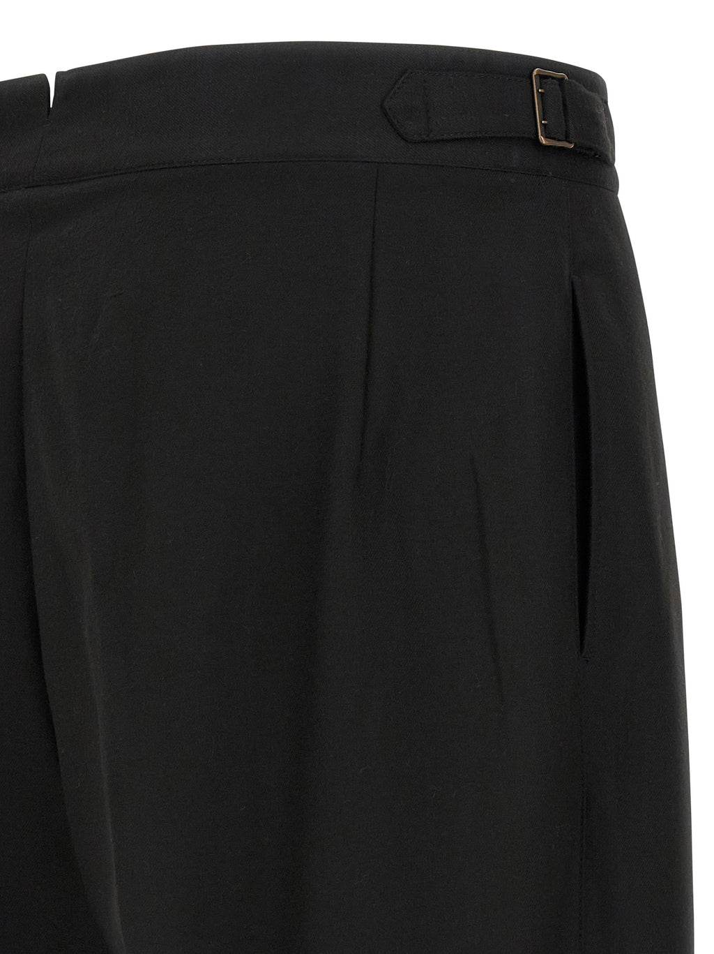 Black Polyester Casual Pants