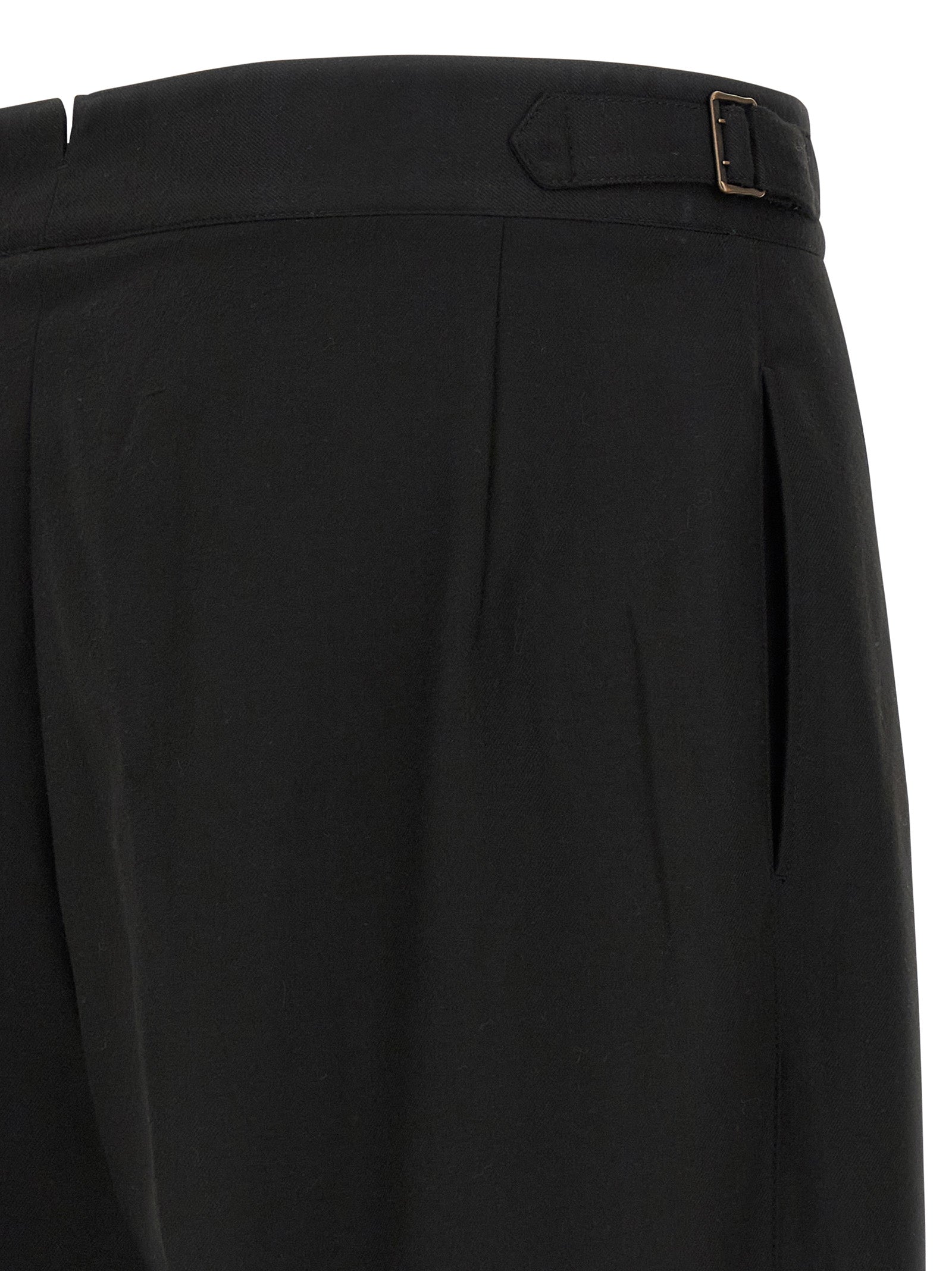 Black Polyester Casual Pants