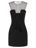 Black Viscose Short Dress