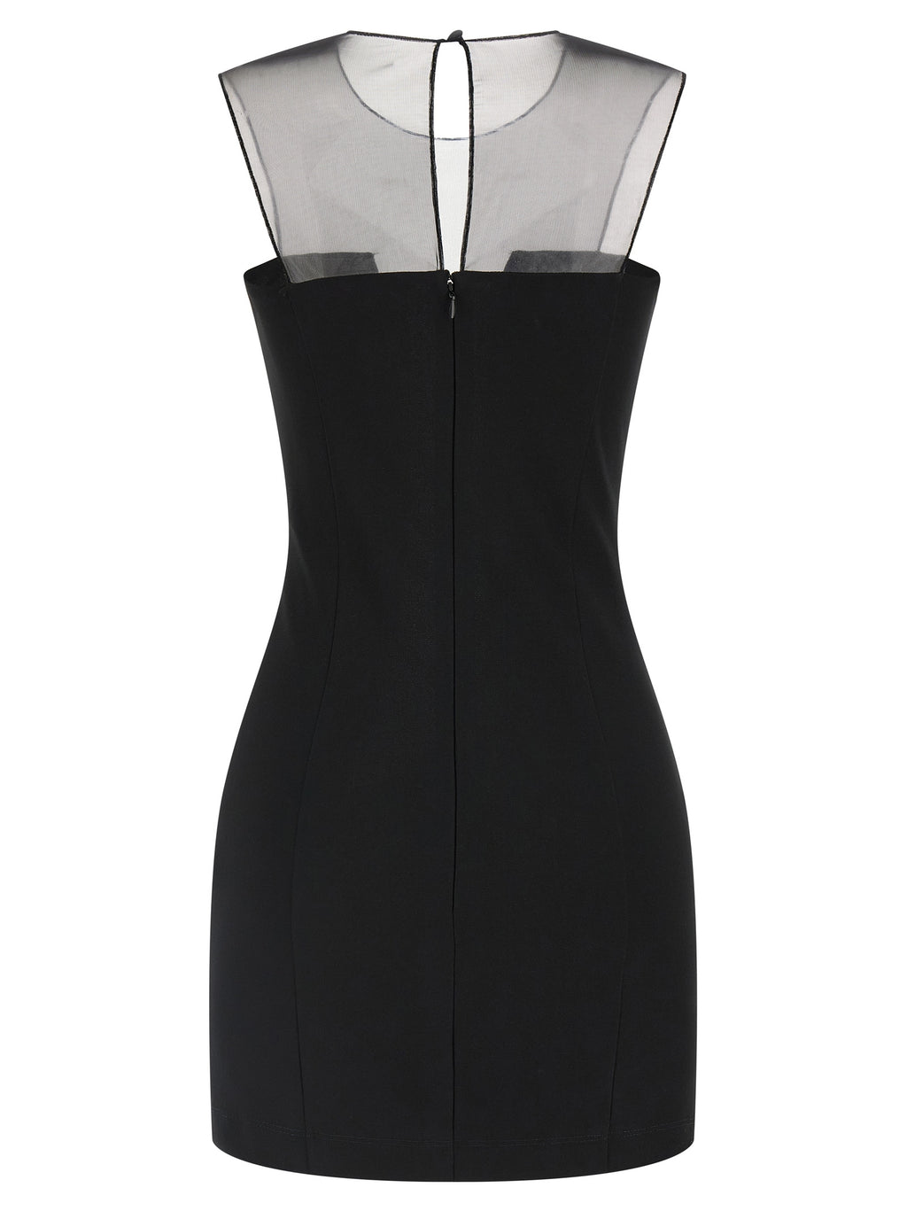 Black Viscose Short Dress