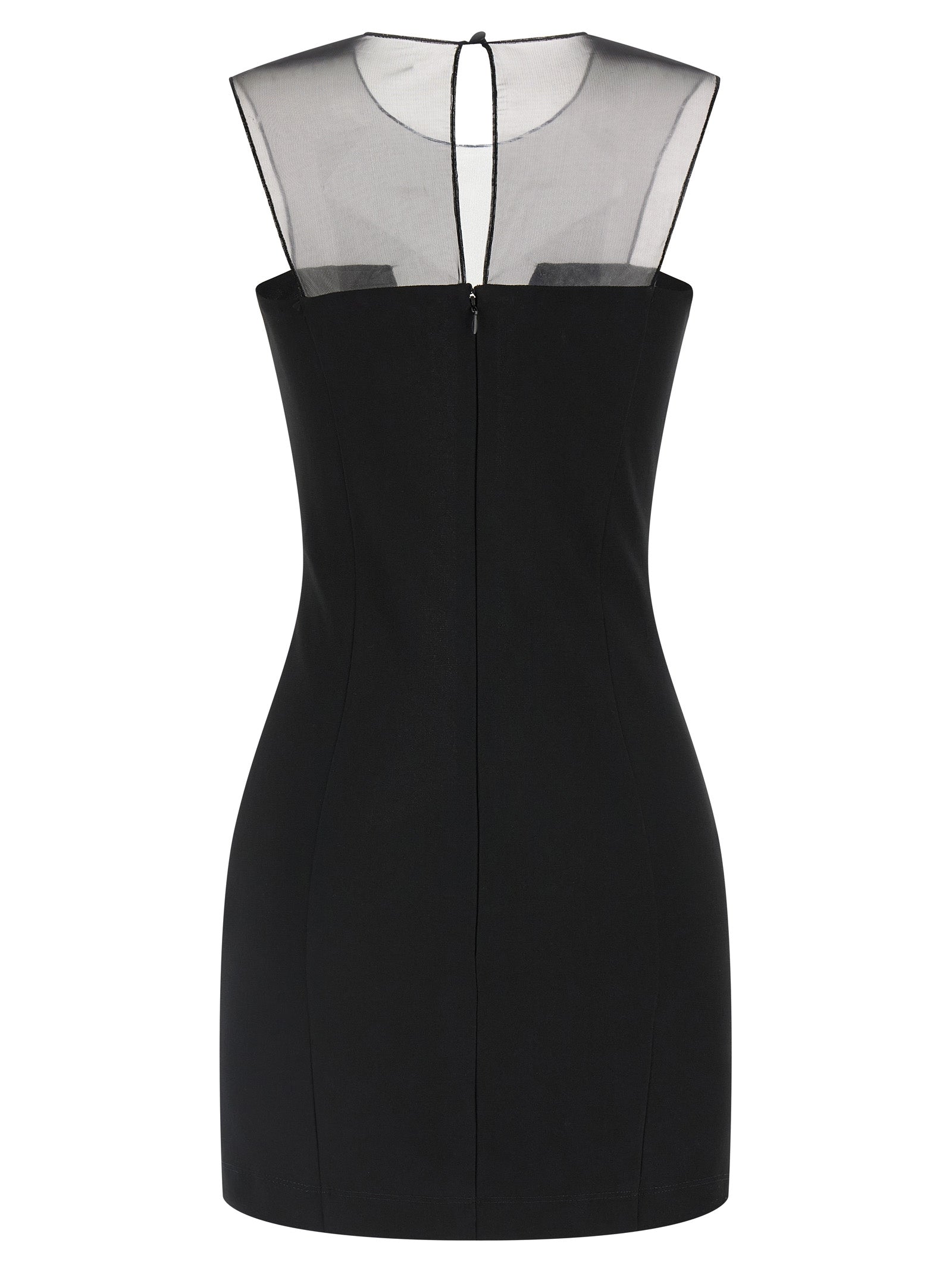 Black Viscose Short Dress