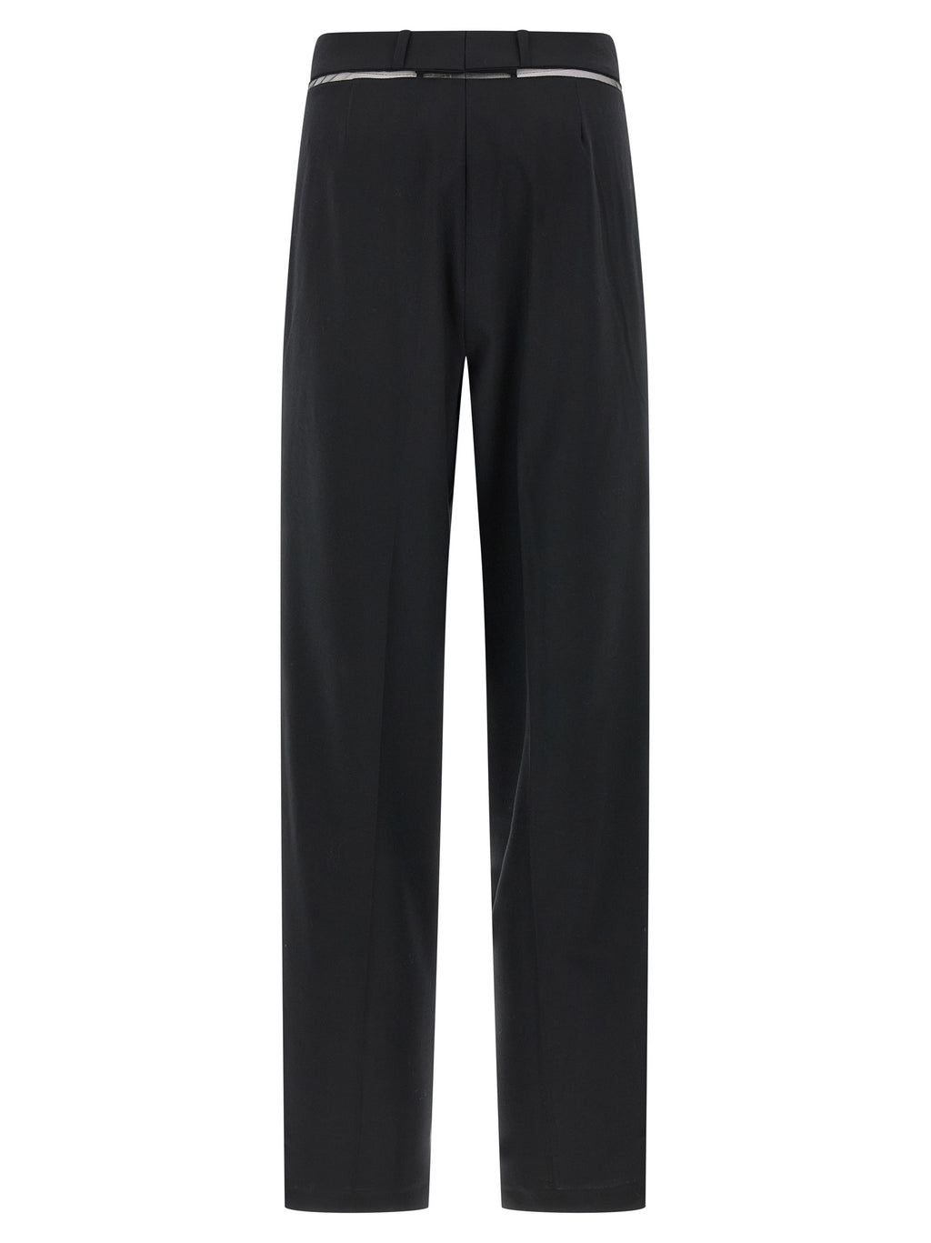 Black Virgin Wool Casual Pants