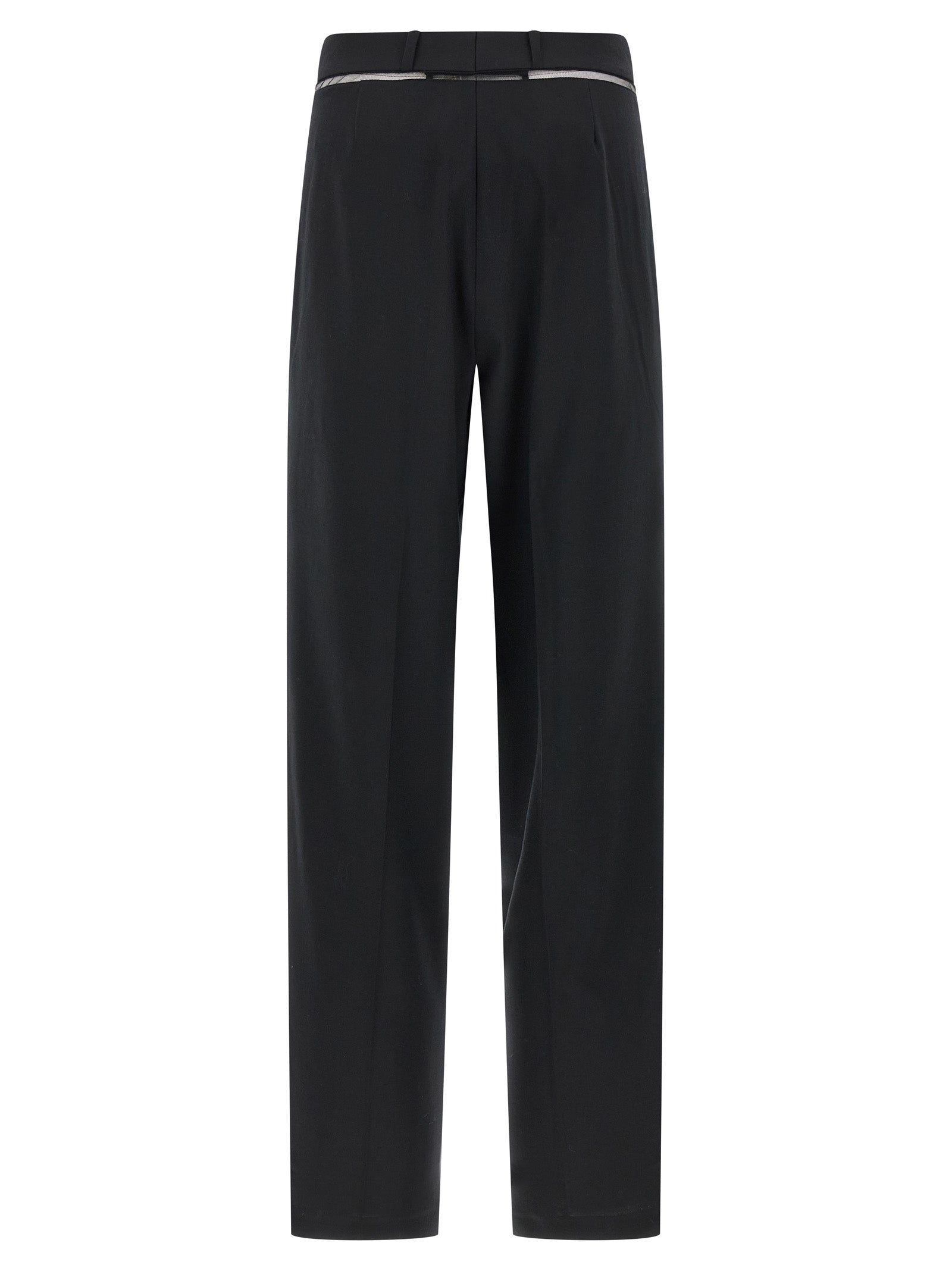 Black Virgin Wool Casual Pants