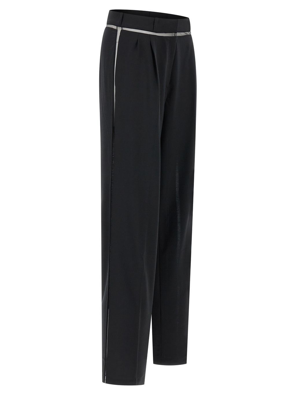 Black Virgin Wool Casual Pants