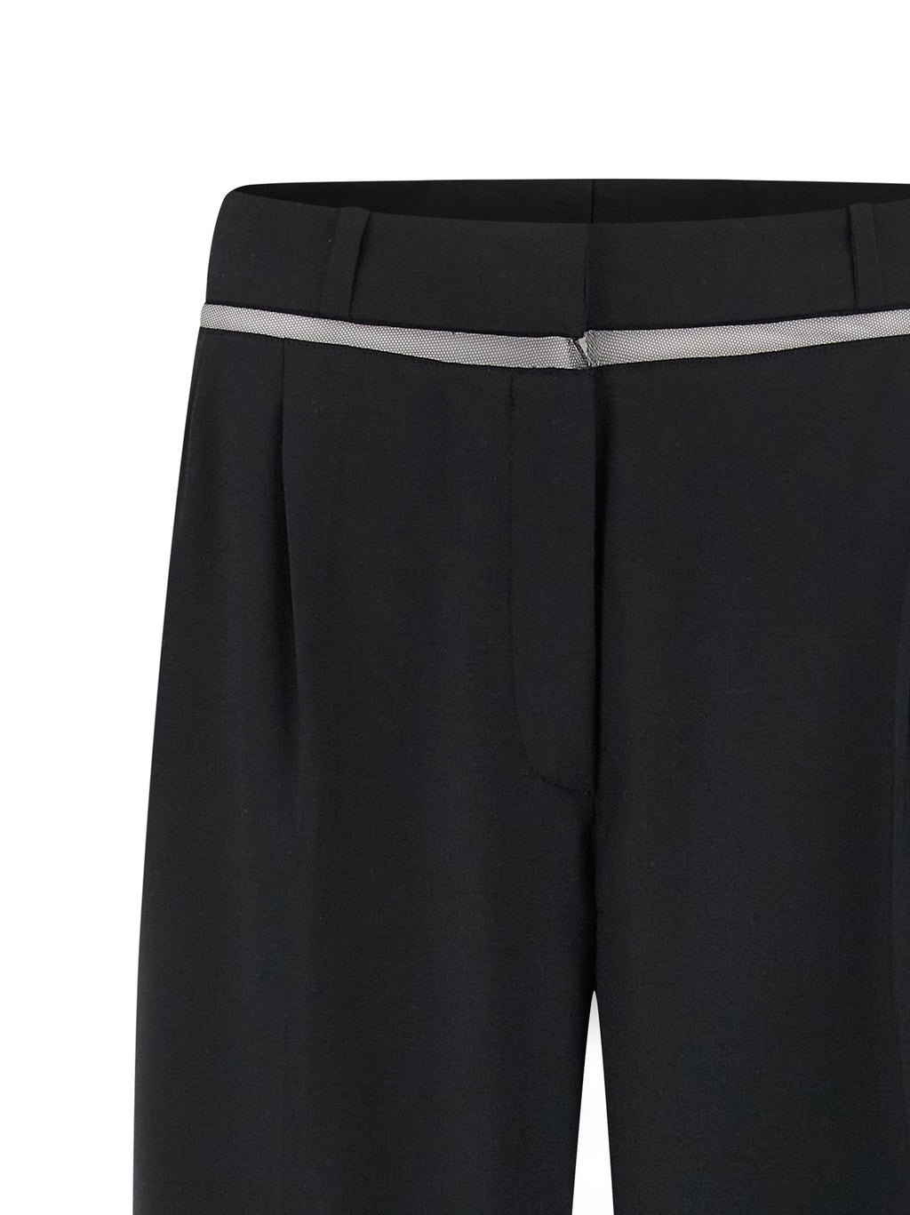 Black Virgin Wool Casual Pants