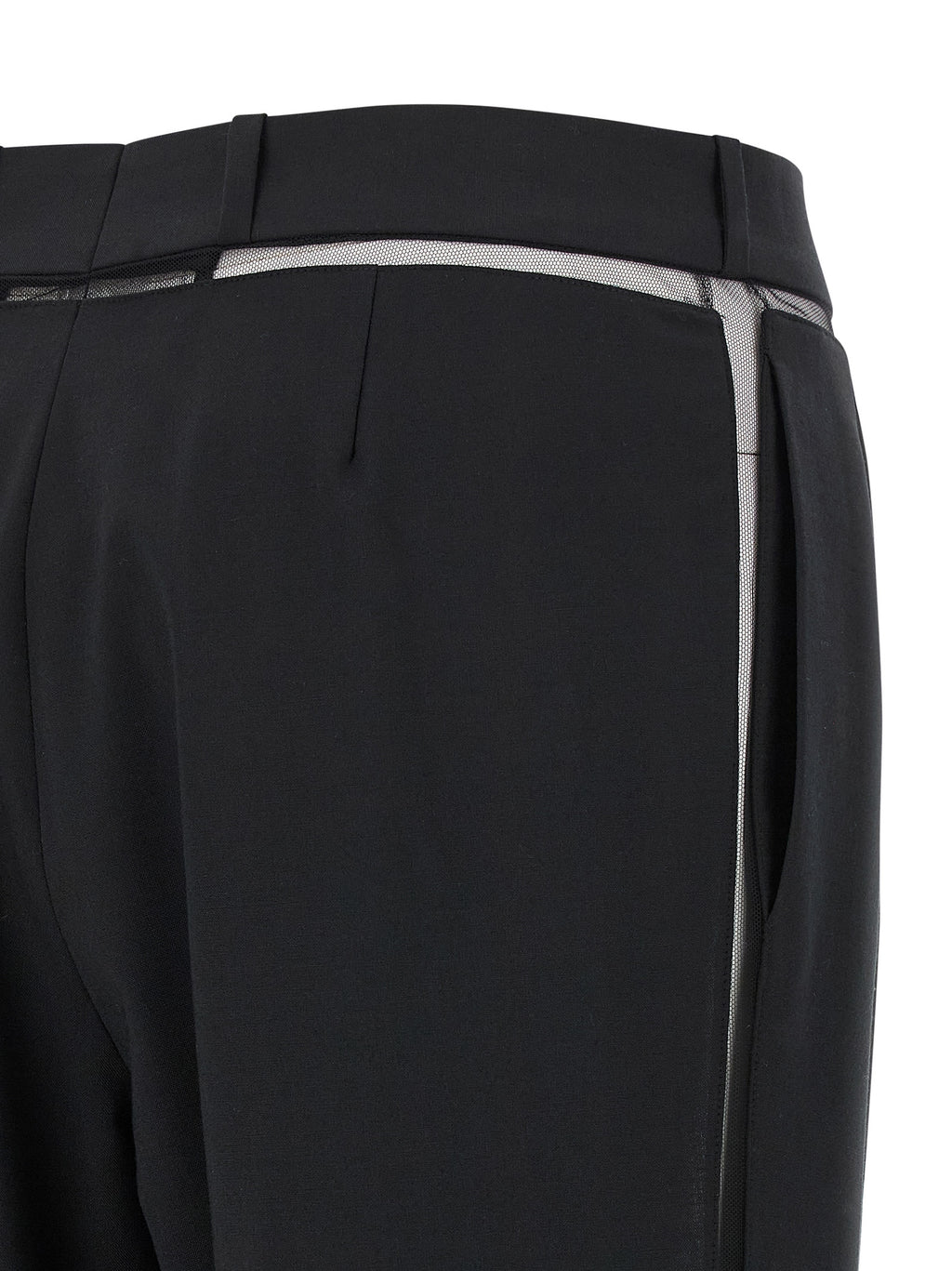 Black Virgin Wool Casual Pants