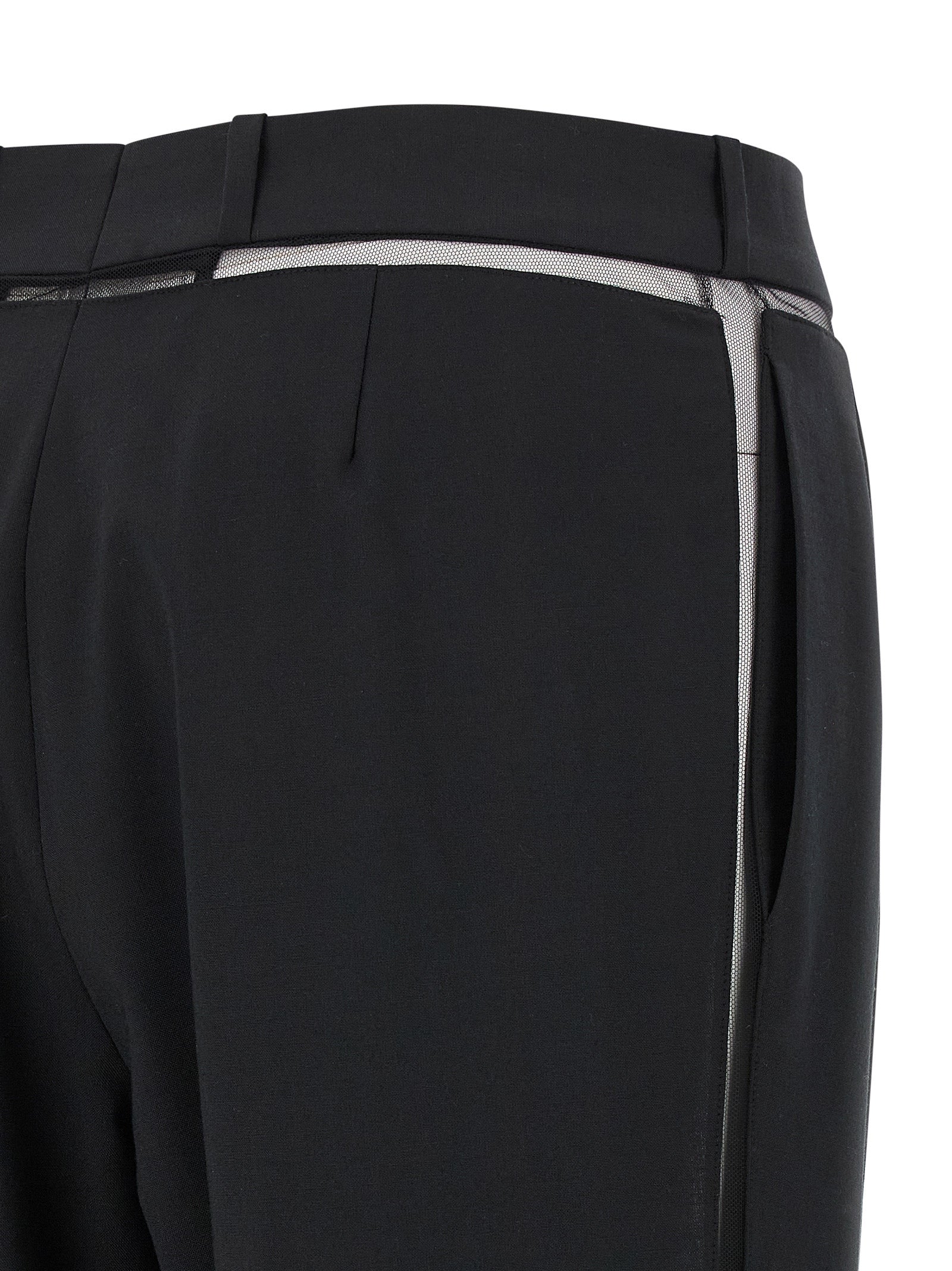 Black Virgin Wool Casual Pants