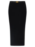 Black Viscose Midi Skirt