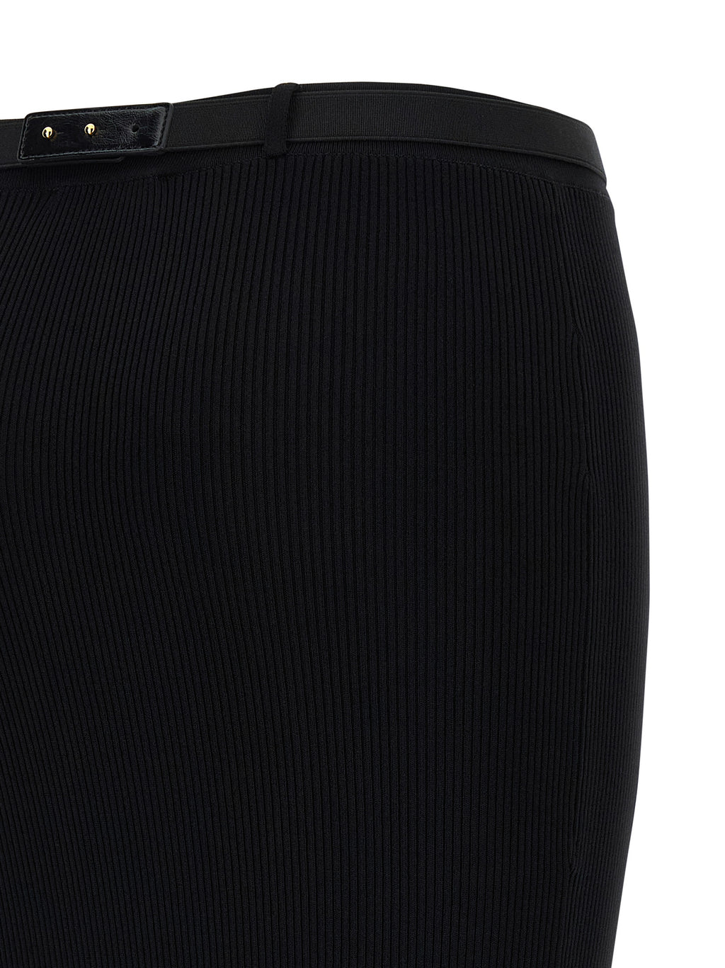 Black Viscose Midi Skirt