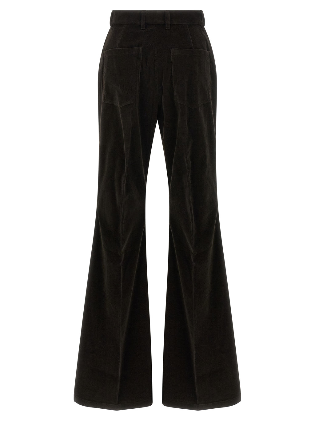 Brown Cotton Flared Pants