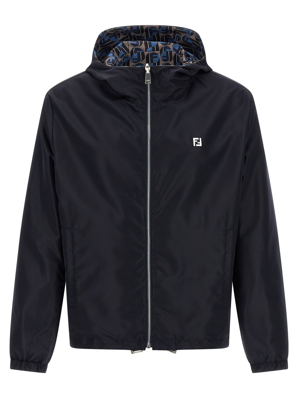 Blue Polyester Shell Jacket