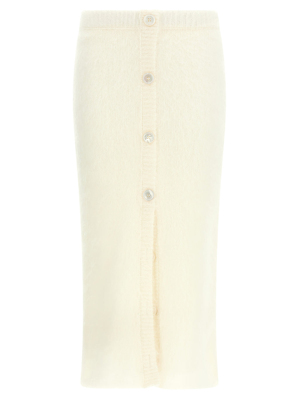 White Other Fibres Midi Skirt