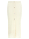 White Other Fibres Midi Skirt