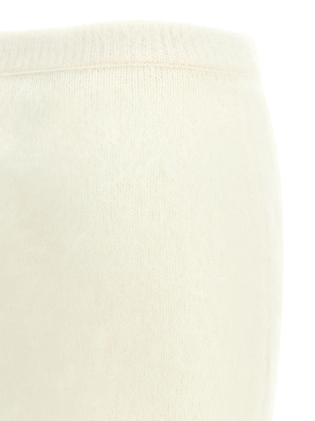 White Other Fibres Midi Skirt