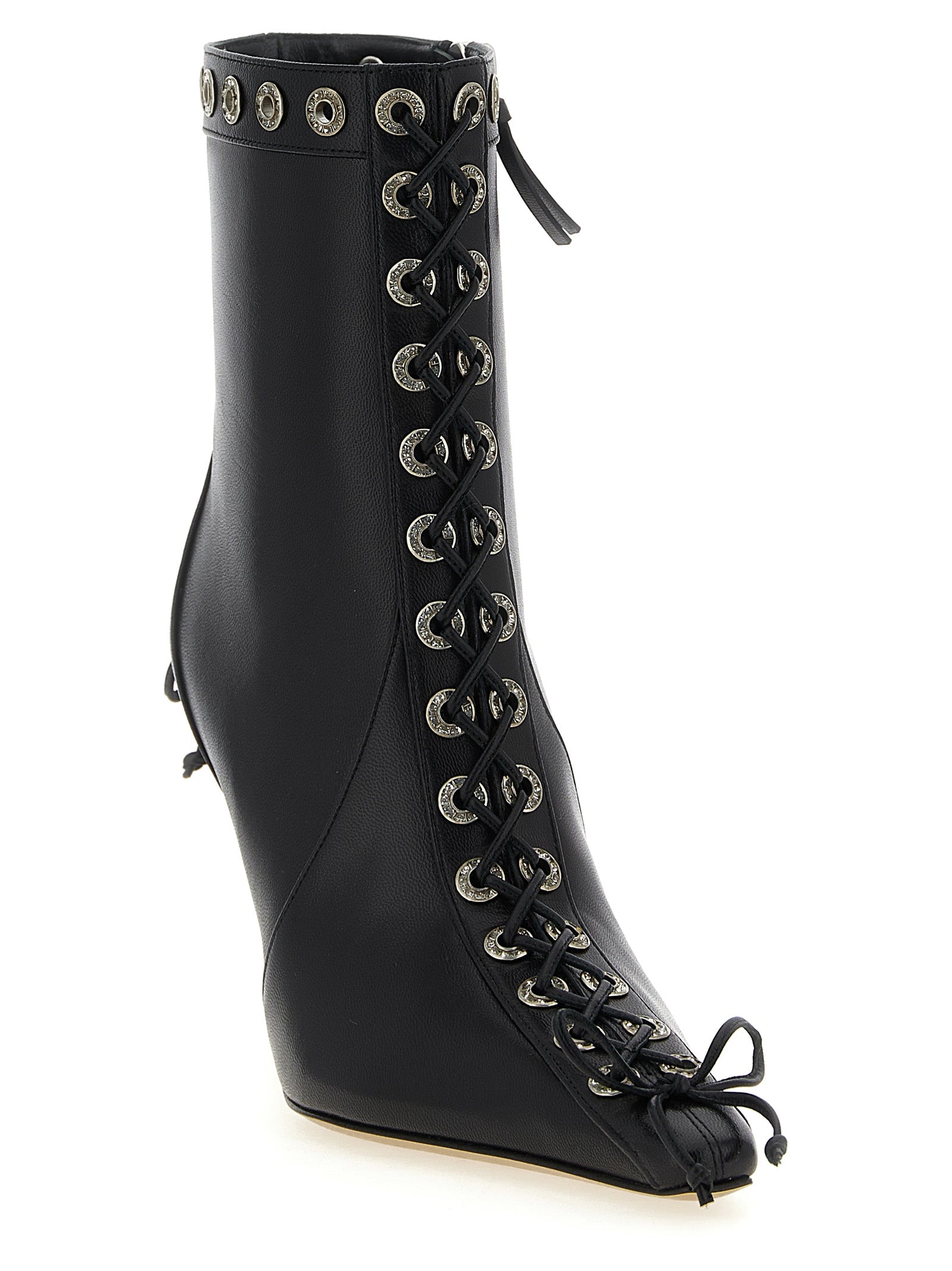 Black Calfskin Ankle Boots
