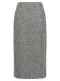 Bicolor Wool Midi Skirt