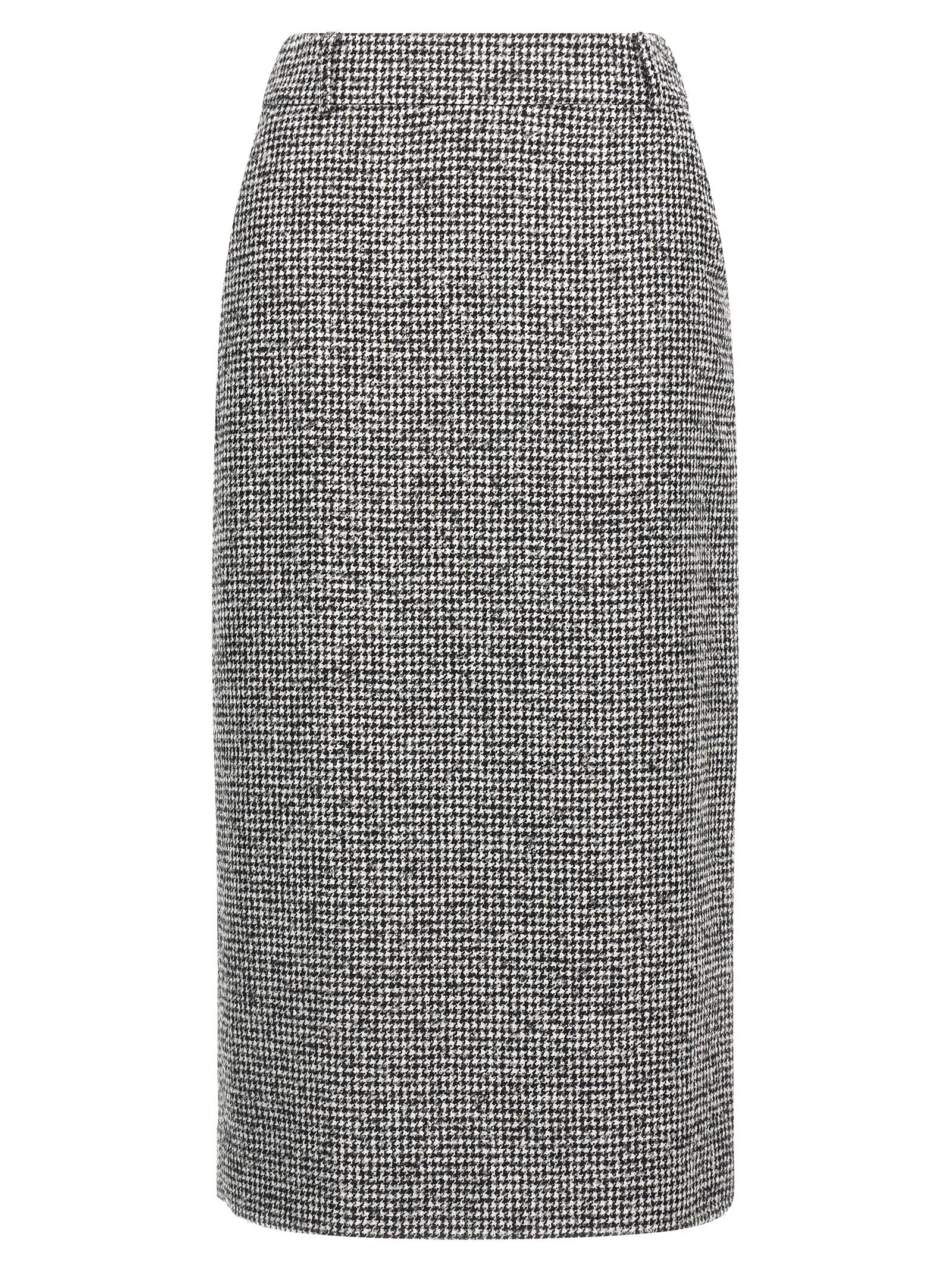 Bicolor Wool Midi Skirt