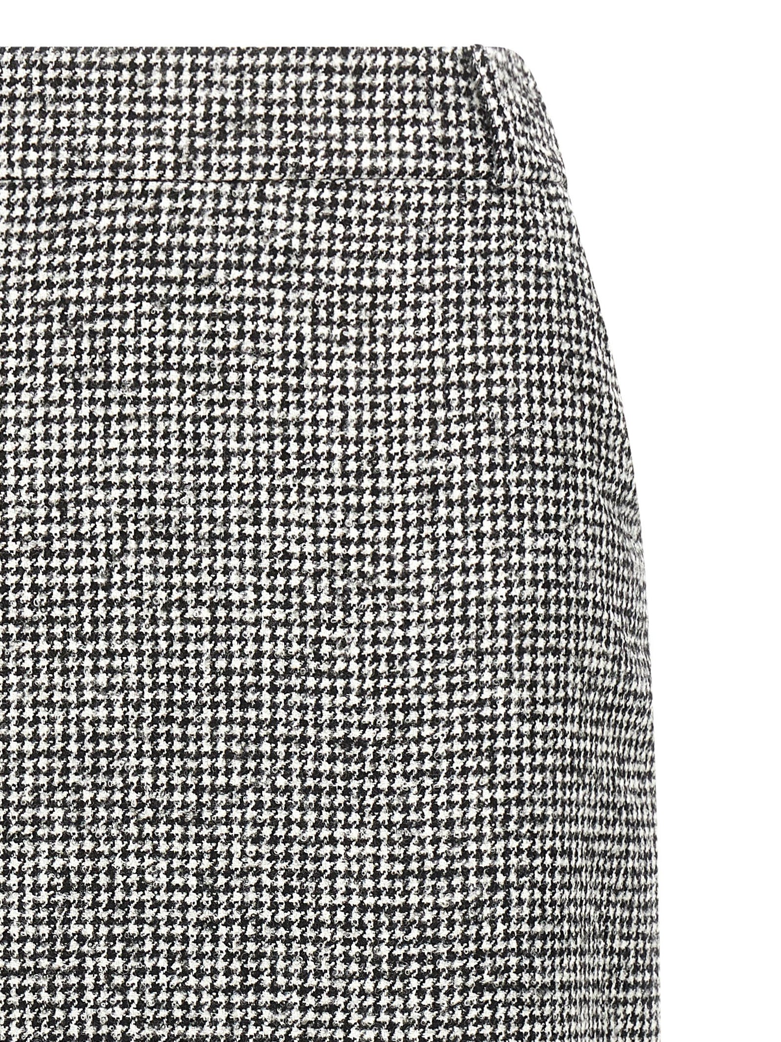 Bicolor Wool Midi Skirt
