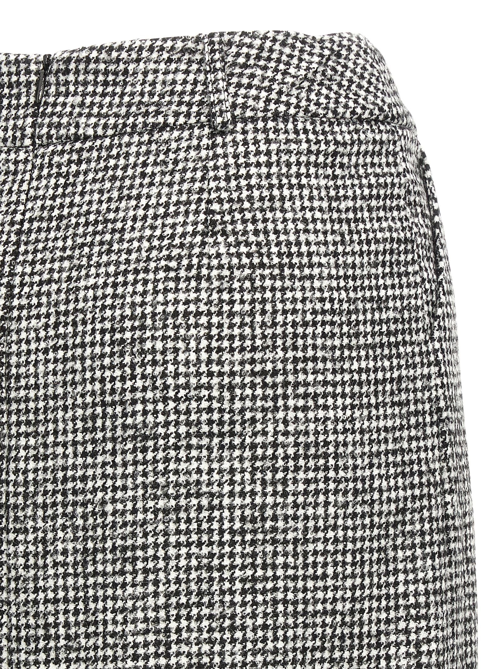 Bicolor Wool Midi Skirt