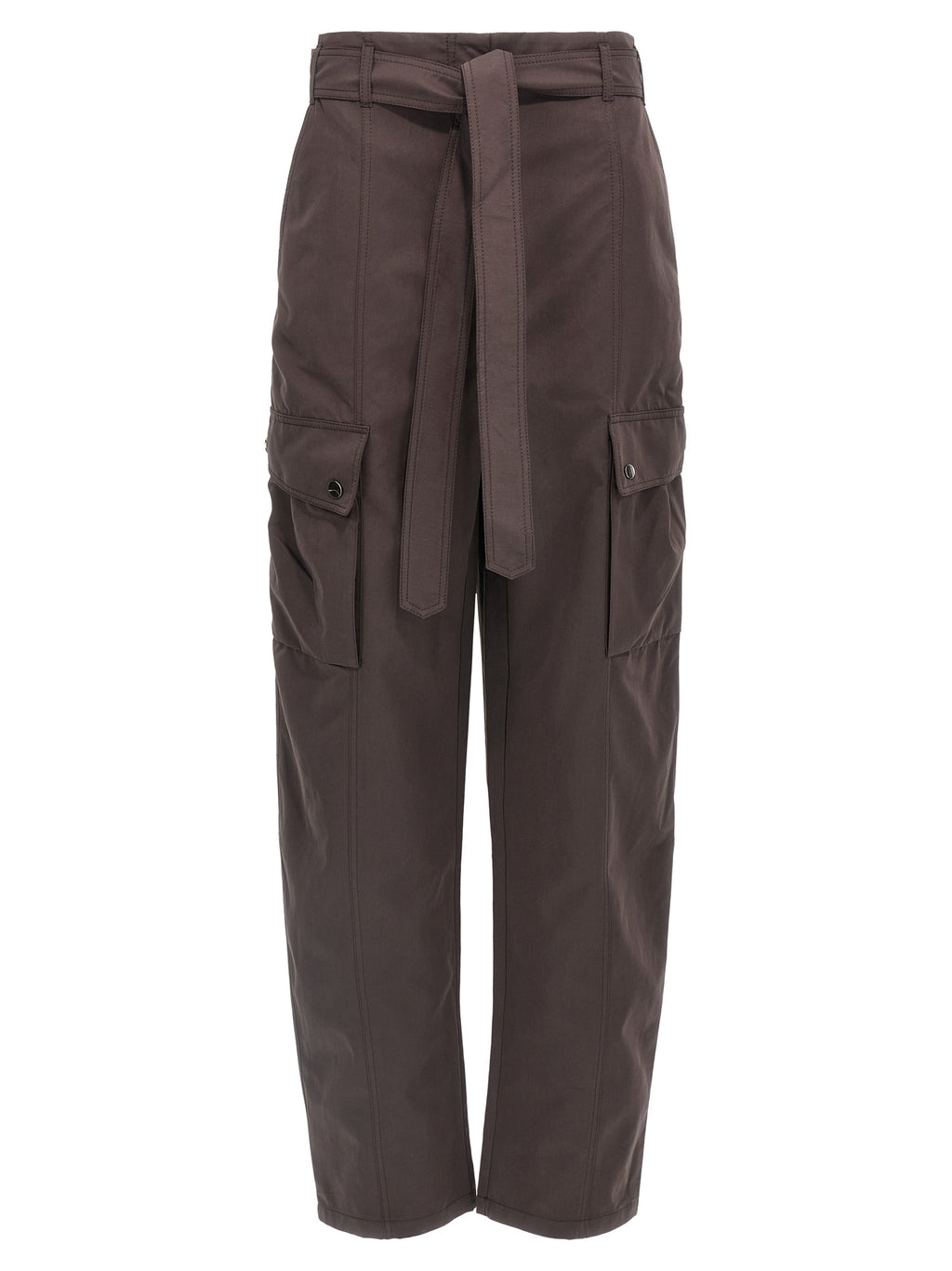 Brown Polyester Cargo Pants