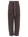 Brown Polyester Cargo Pants