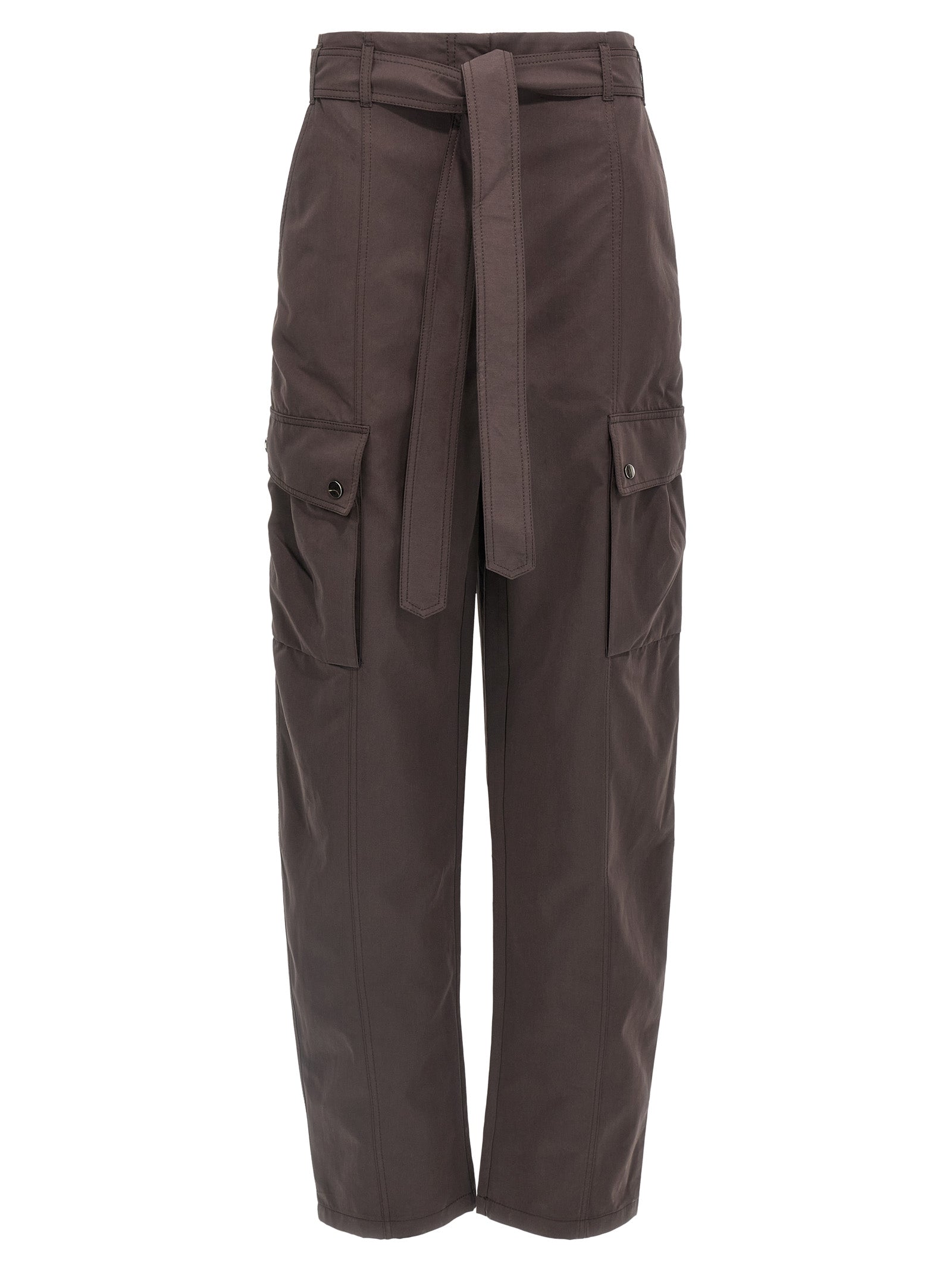 Brown Polyester Cargo Pants
