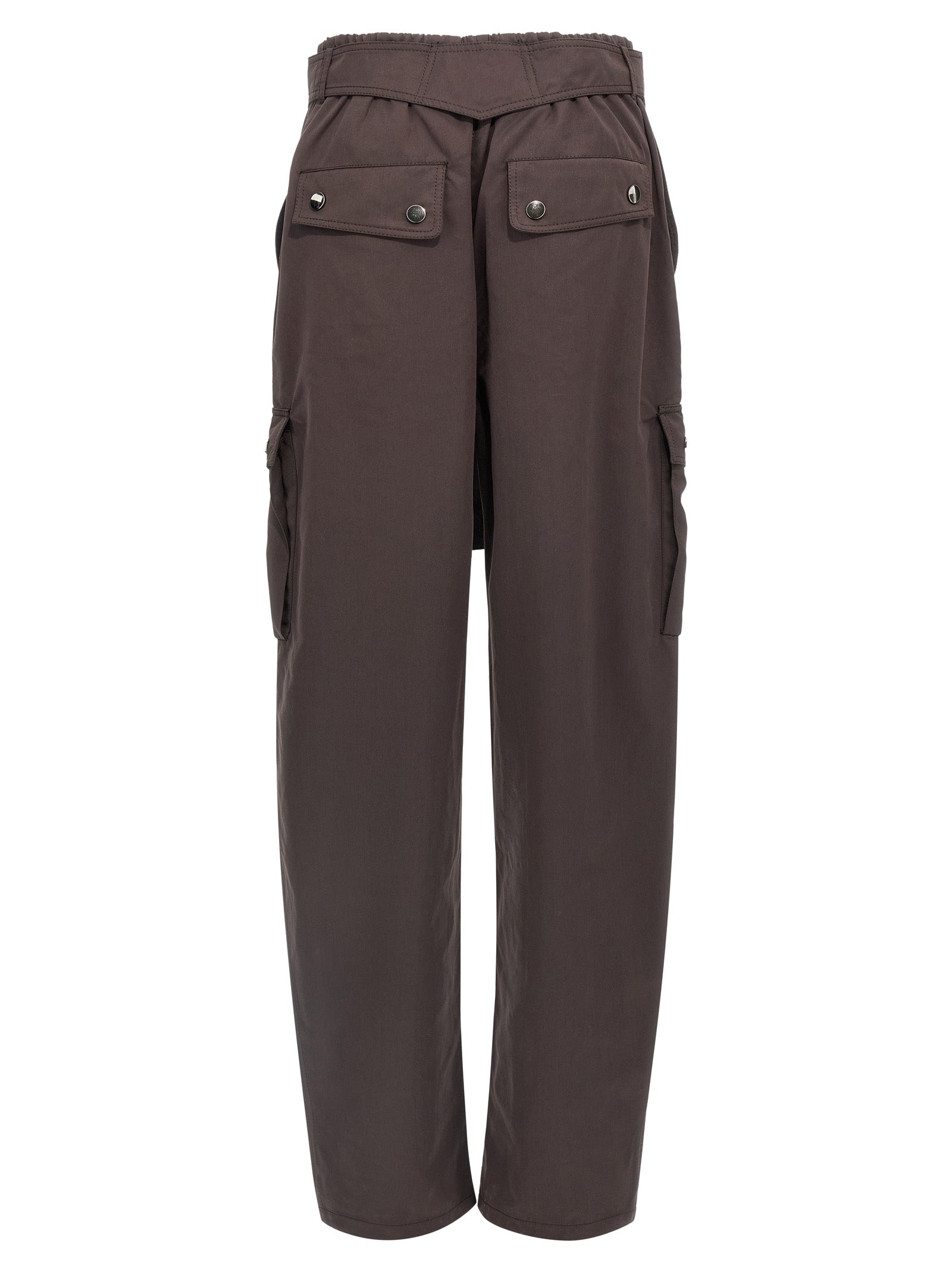 Brown Polyester Cargo Pants