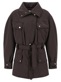 Brown Polyester Parka