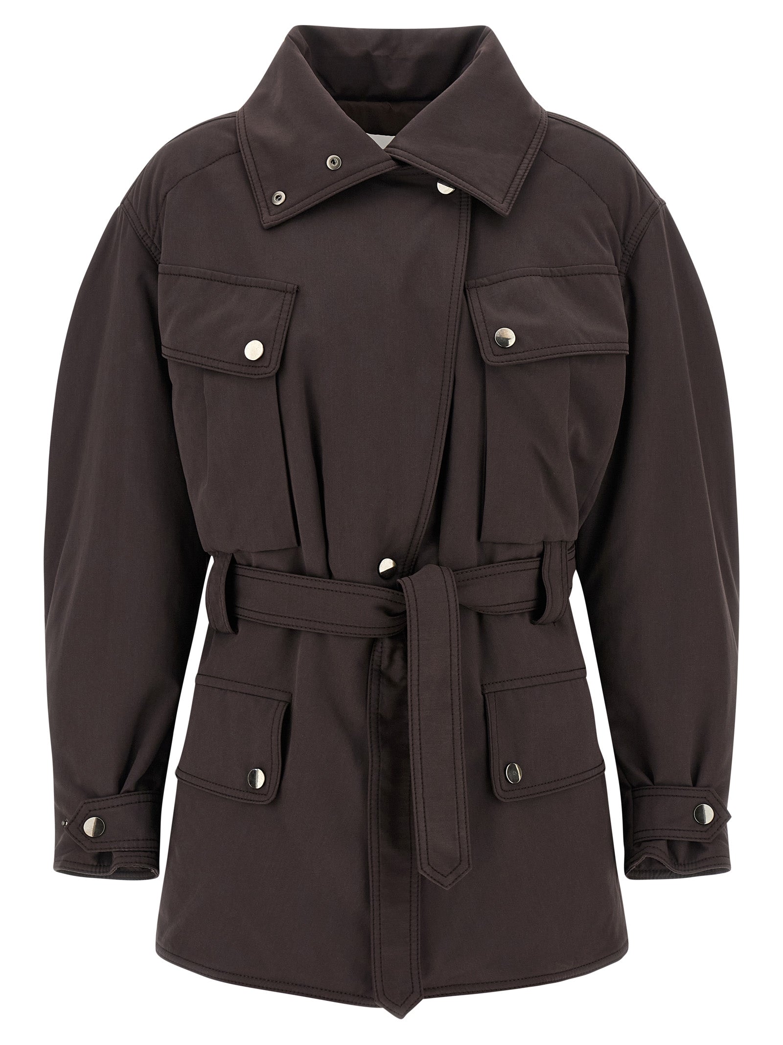 Brown Polyester Parka