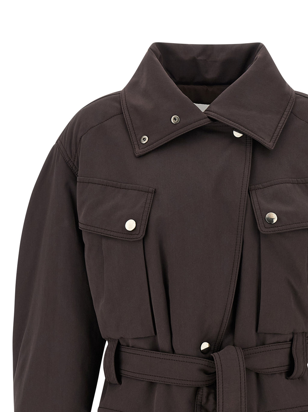 Brown Polyester Parka