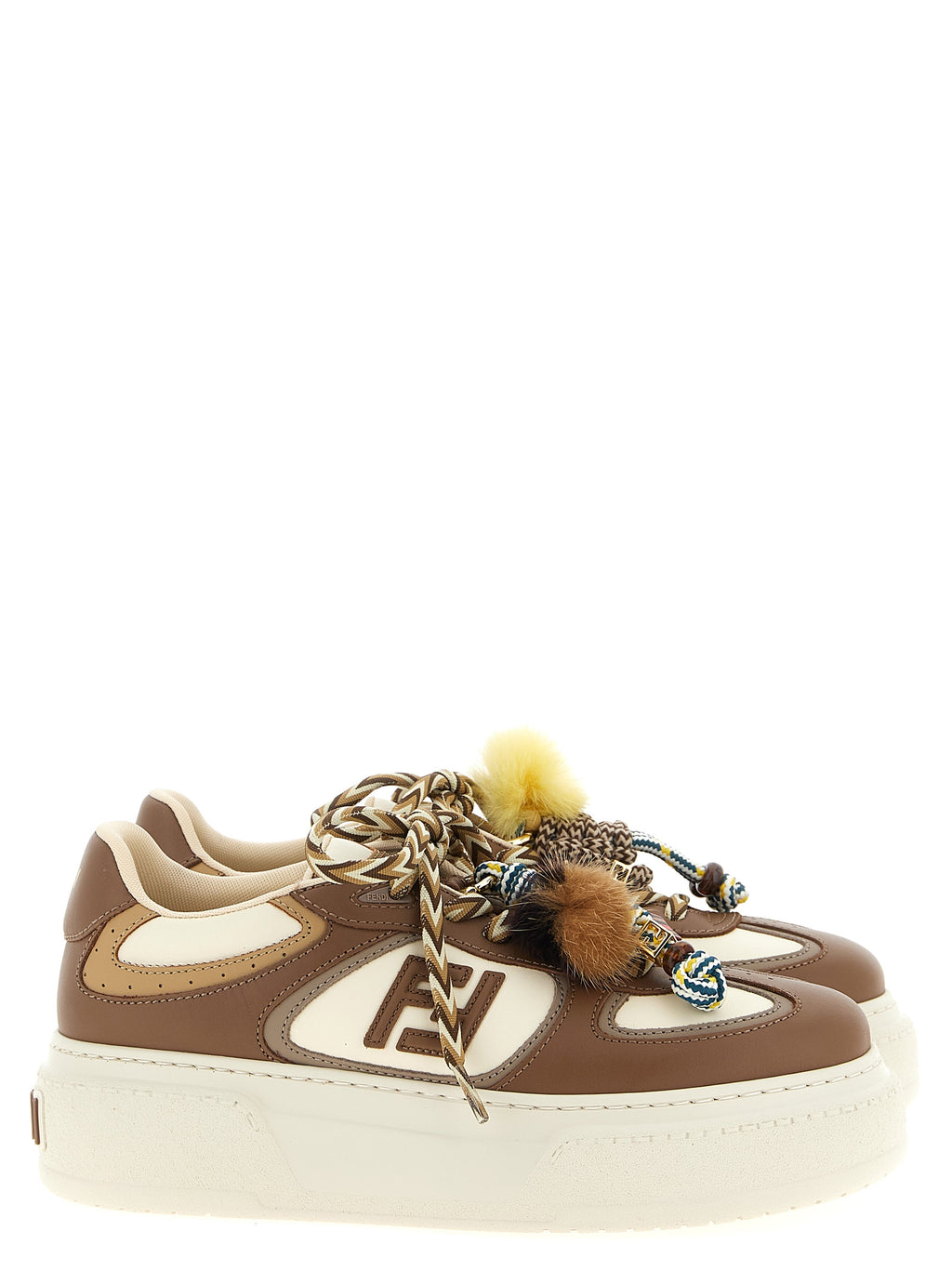 Multicolor Calfskin Platform Sneakers
