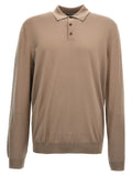 Beige Virgin Wool Polo Shirt