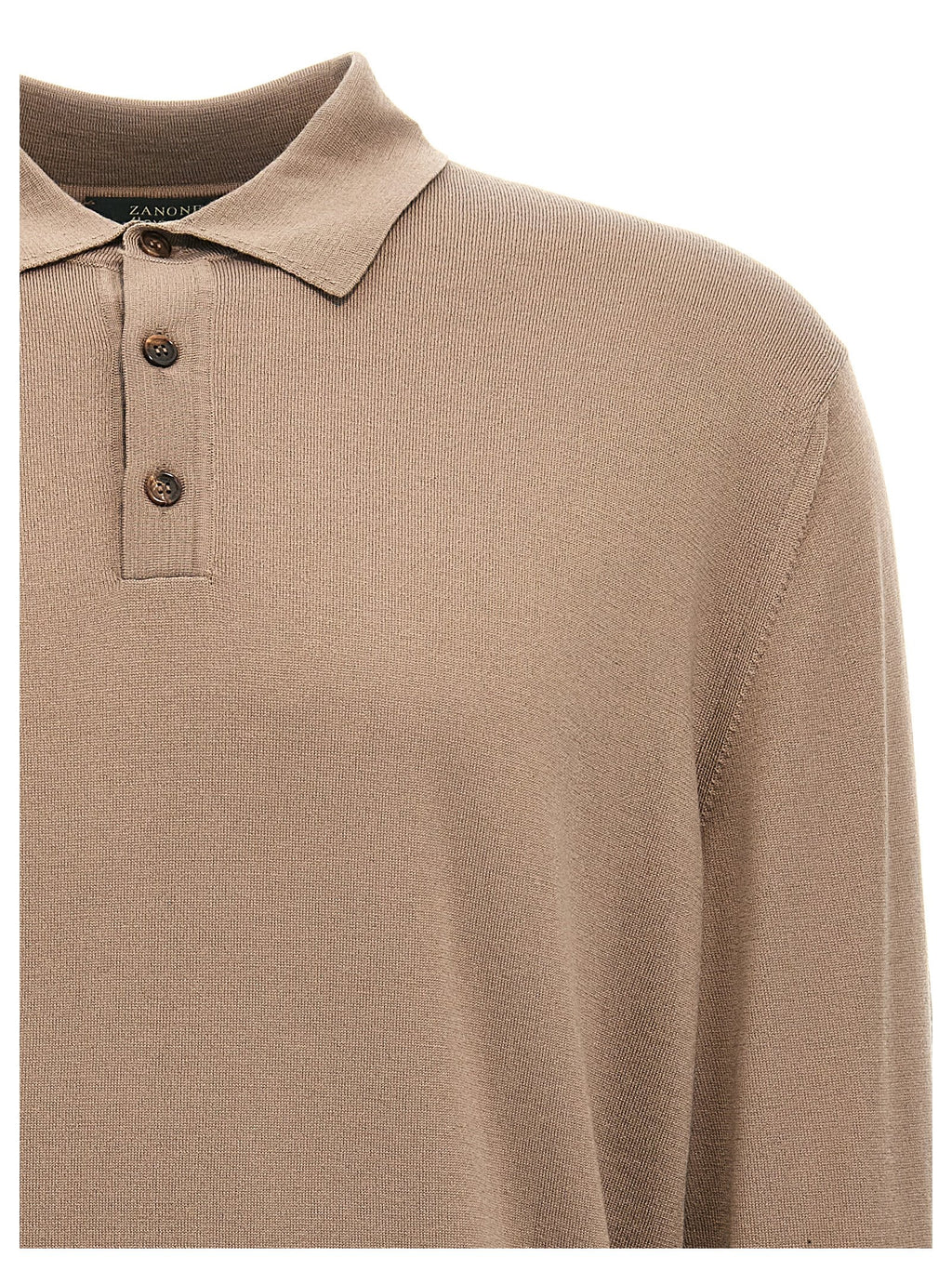 Beige Virgin Wool Polo Shirt