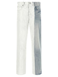 Blue Cotton Straight-Leg Jeans
