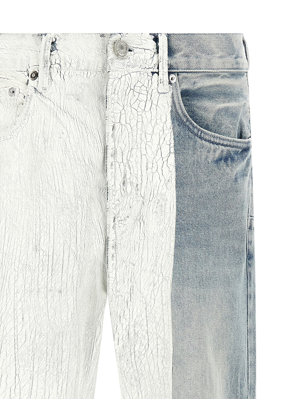 Blue Cotton Straight-Leg Jeans