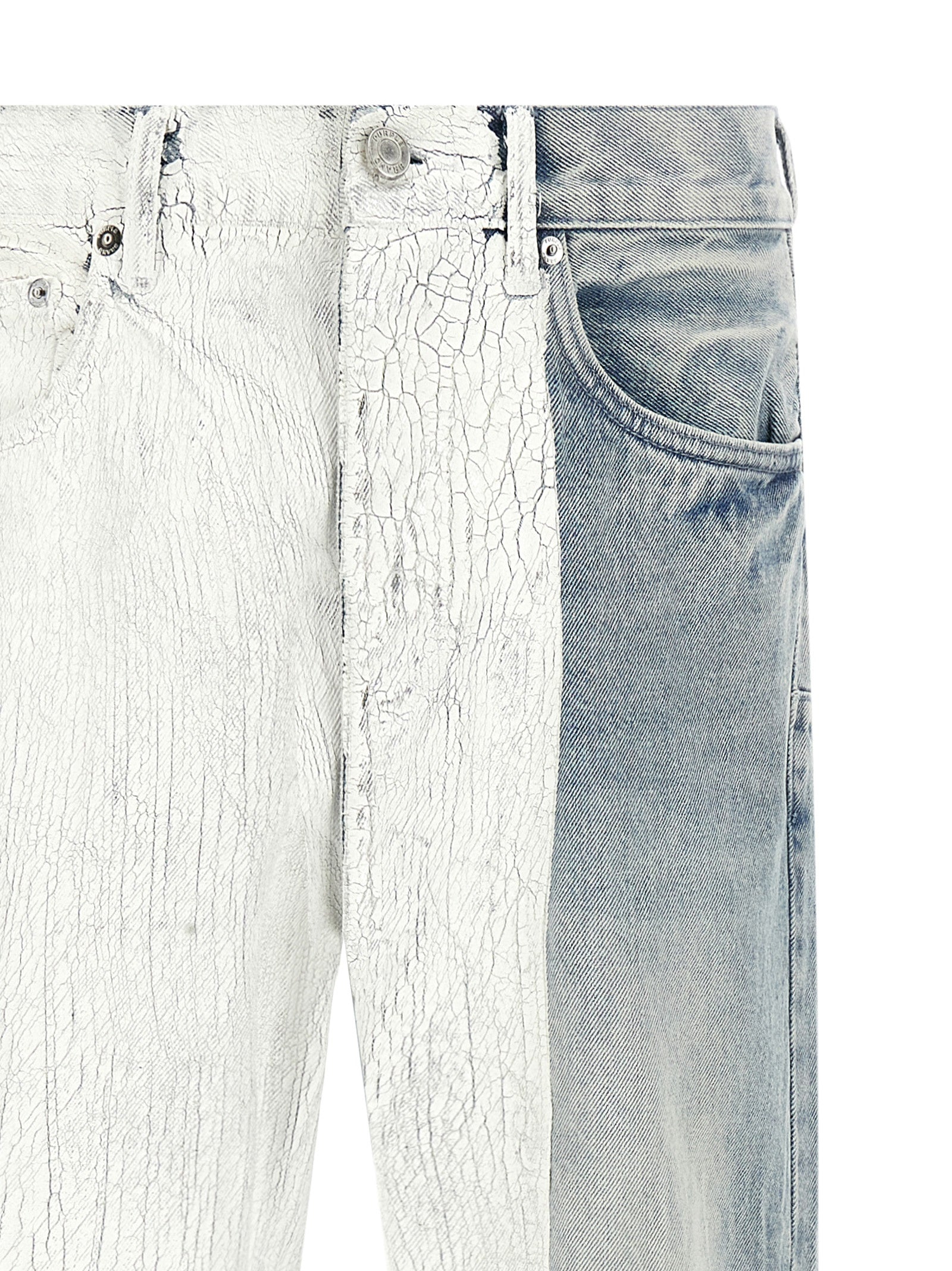 Blue Cotton Straight-Leg Jeans