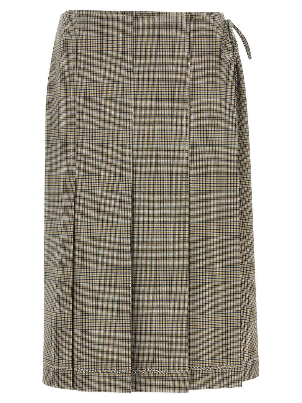 Gray Polyester Midi Skirt