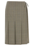 Gray Polyester Midi Skirt