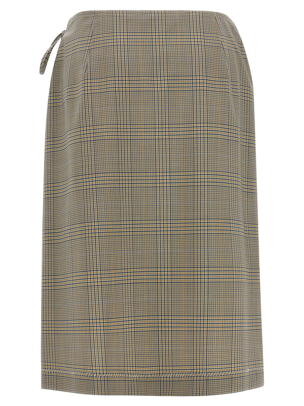 Gray Polyester Midi Skirt