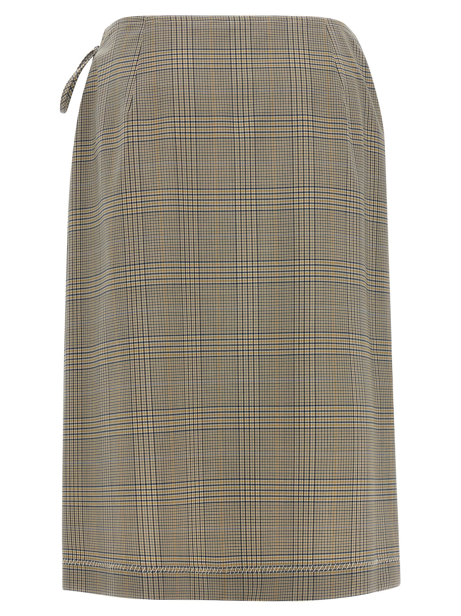 Gray Polyester Midi Skirt